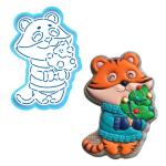 Тигренок с елочкой вырубка с трафаретом 11*7,5 см (TR-2) (фото 1 из 2)