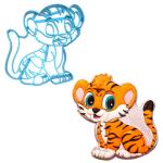 Вырубка для пряников Тигренок 10,5*10,5 см (3D) (фото 1 из 2)