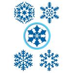Снежинки вырубка с трафаретом 6 см (TR-2)