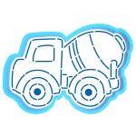 Бетономешалка вырубка с трафаретом 6,9*10 см (TR-2)