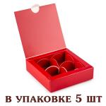 Коробка на 4 конфеты 112*112*30 мм Красная (5 шт) ВП (фото 1 из 2)