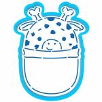 Эскимо Жираф вырубка с трафаретом 9,5*7,2 см (TR-2)