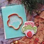 Merry Christmas вырубка с трафаретом 8.8*8.5 см (TR-2) (фото 1 из 4)
