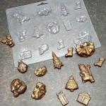 Новогоднее ассорти до 5 см молд для шоколада пластик 13 шт