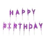 Набор свечей Happy birthday фиолетовые фото