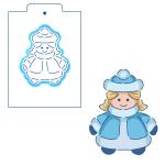Снегурочка вырубка с трафаретом 11*9 см (TR-2)