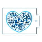 Сердце ажурное вырубка с трафаретом 11,2*14 см (TR-2) фото