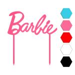 Barbie надпись топпер для торта 6,7*14 см (3D)