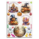 Happy Halloween вафельная картинка для бенто 10 см фото