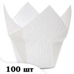 Форма Тюльпан с бортом 50/60 Белая (плотность 70 г/м2) 20 шт