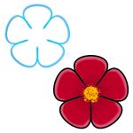 Вырубка для пряников Цветок 5-листник 7*7 см (3D)