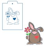 Трафарет Заяц с цветочком 12*10 см (TR-2)