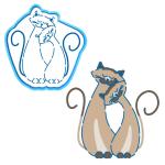 Котики 2 вырубка с трафаретом 11*10.5 см (TR-1) (фото 1 из 2)