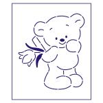 Трафарет Мишка с цветами 1 11*9.6 см (TR-2)