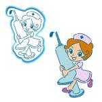 Медсестра-2 вырубка с трафаретом 12*8,3 см (TR-2)