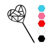 Сердце-геометрия топпер для торта 7,5*8 см (3D)