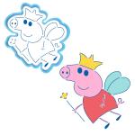 Свинка Пеппа вырубка с трафаретом 12*11 см (TR-2)