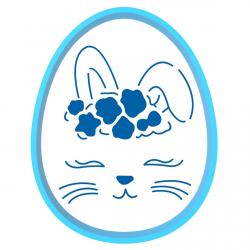 Кролик в яйце вырубка с трафаретом 10*7,5 см (TR-2)