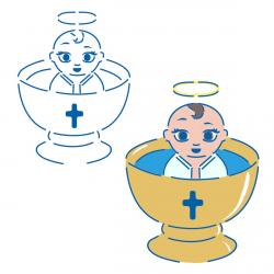 Купель с малышом трафарет для пряников 11*8 см (TR-2)