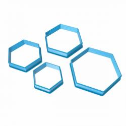 Набор Шестигранник вырубка для пряников 4, 5, 6, 7 см 4 шт (3D)
