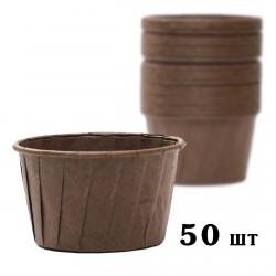 Капсула для маффина  Коричневая 50/40 с закрученым бортом (упаковка), 50 шт