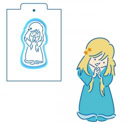 Причастие Девочка вырубка с трафаретом 9*4,7 см (TR-2)