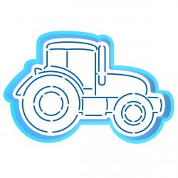 Трактор вырубка с трафаретом 8*12 см (TR-2)