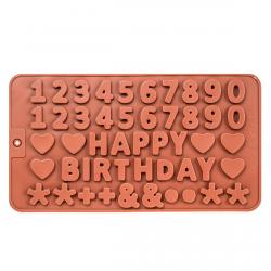 Форма для шоколада силиконовая Цифры Happy Birthday