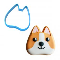 Вырубка для пряников Корги мордочка 6,4*6,2 см (3D)