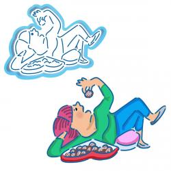 Крутая бабушка 3 вырубка с трафаретом 7,5*10 см (TR-2)