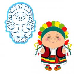 Украинка вырубка с трафаретом 12*9 см (TR-2)