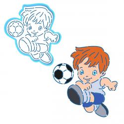 Футболист вырубка с трафаретом 12*10,9 см (TR-2)