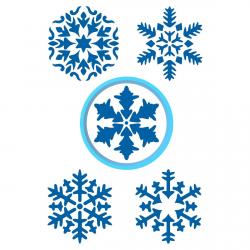 Снежинки вырубка с трафаретом 6 см (TR-2)