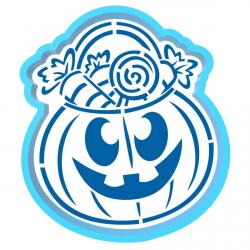 Тыква корзинка вырубка с трафаретом 8*7 см (TR-2)
