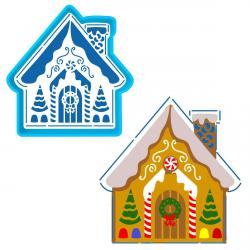 Домик вырубка с трафаретом 12*11,5 см (TR-2)