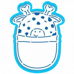 Эскимо Жираф вырубка с трафаретом 9,5*7,2 см (TR-2)