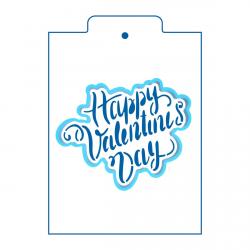 Happy Valentine надпись вырубка с трафаретом 9,5*11,5 см (TR-2)