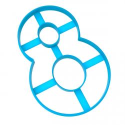 Цифра 8 сквозное отверстие вырубка для пряников 9*6 см (3D)