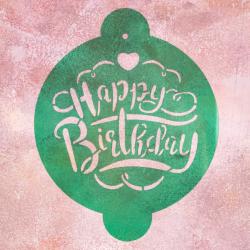 Happy Birthday трафарет для торта 15*16 см (TR-4) Happy Birthday трафарет для торта 15*16 см (TR-4)