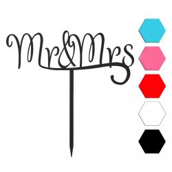 Mr and Mrs топпер для торта 6*14 см (3D)