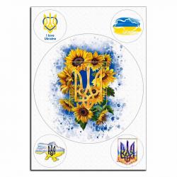 Герб на фоне подсолнухов вафельная картинка