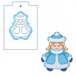 Снегурочка вырубка с трафаретом 11*9 см (TR-2)