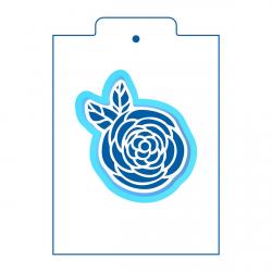 Пион вырубка с трафаретом 9,5*8,6 см (TR-2)