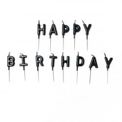 Набор свечей Happy birthday черные