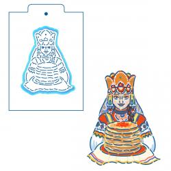 Масленица Княжна вырубка с трафаретом 12*9,3 см (TR-2)