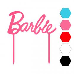 Barbie надпись топпер для торта 6,7*14 см (3D)