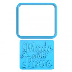 MADE WITH LOVE штамп с вырубкой 6*7 см (3D)