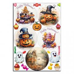 Happy Halloween вафельная картинка для бенто 10 см NS