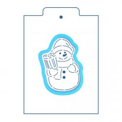 Снеговик вырубка с трафаретом 10*7 см (TR-2)
