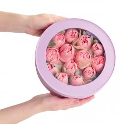 Круглая коробка для зефира 21*6 см Лаванда (18)